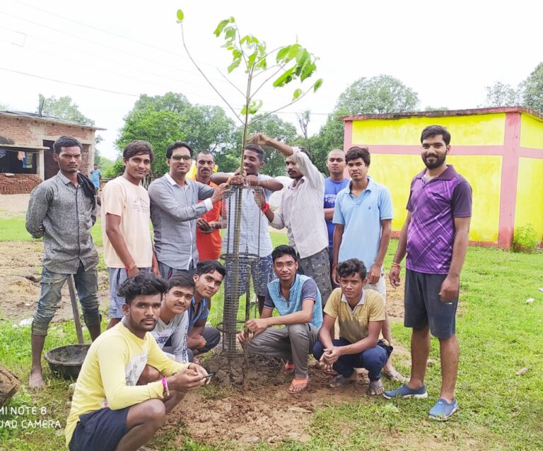 बोड़ला 12/8/2020जन्माष्टमी के अवसर पर तरेगॉव मैंदान के युवाओं ने किया वृक्षारोपण